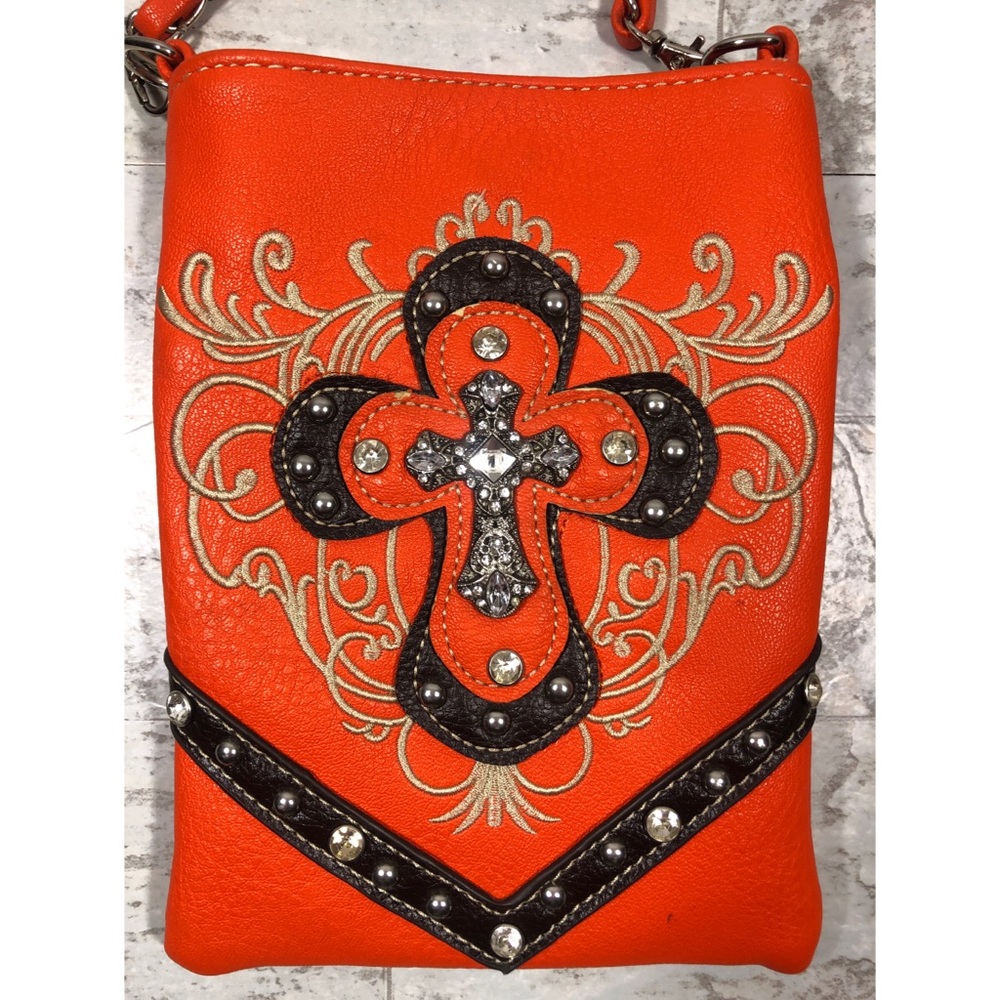 Rustic Couture Crossbody Boho Bag Studs Cross